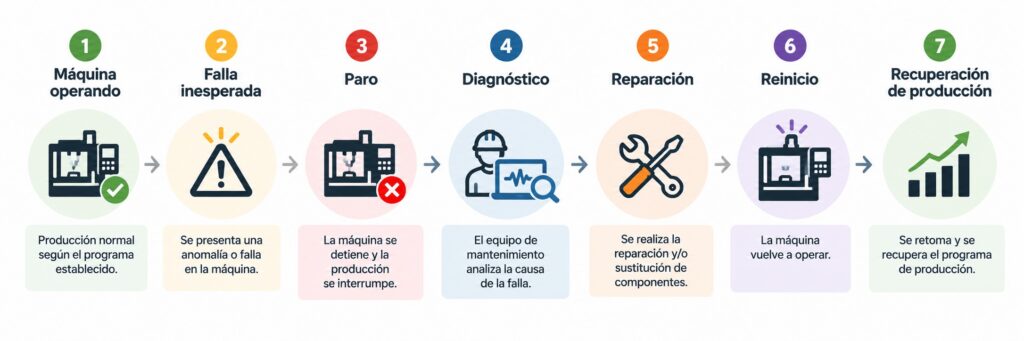 costo de paros de maquinaria
